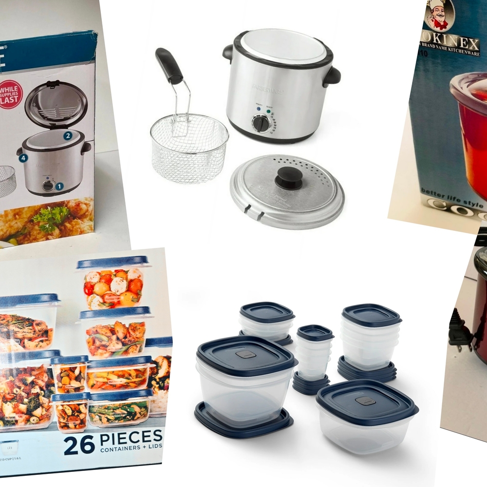 🍳 Kitchen Essentials Set – Farberware Fryer, Rubbermaid Set & Slow Cooker